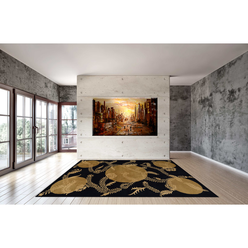 Corbridge Wool Floral Indoor Rug, Rectangle 4' x 6'