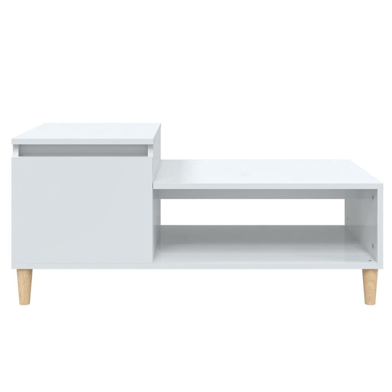 Karshana Four Leg Coffee Table with Storage, High Gloss White