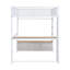 Metal Gaming Loft Bed With LED, Desk, Open Wardrobe And 3 Linen Storage Drawers