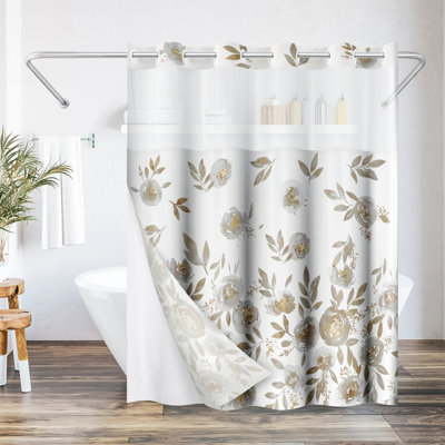 Rideau de douche 72X75 sans crochets - 100% polyester