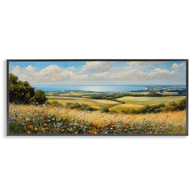 In the Distance Landscape, estampe numérique, conception de Petal Prints Design, H 10 po x l 24 po