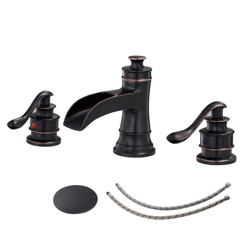 Single-handle Bathroom Faucet with Drain Assembly, Oil Rubber Bronze