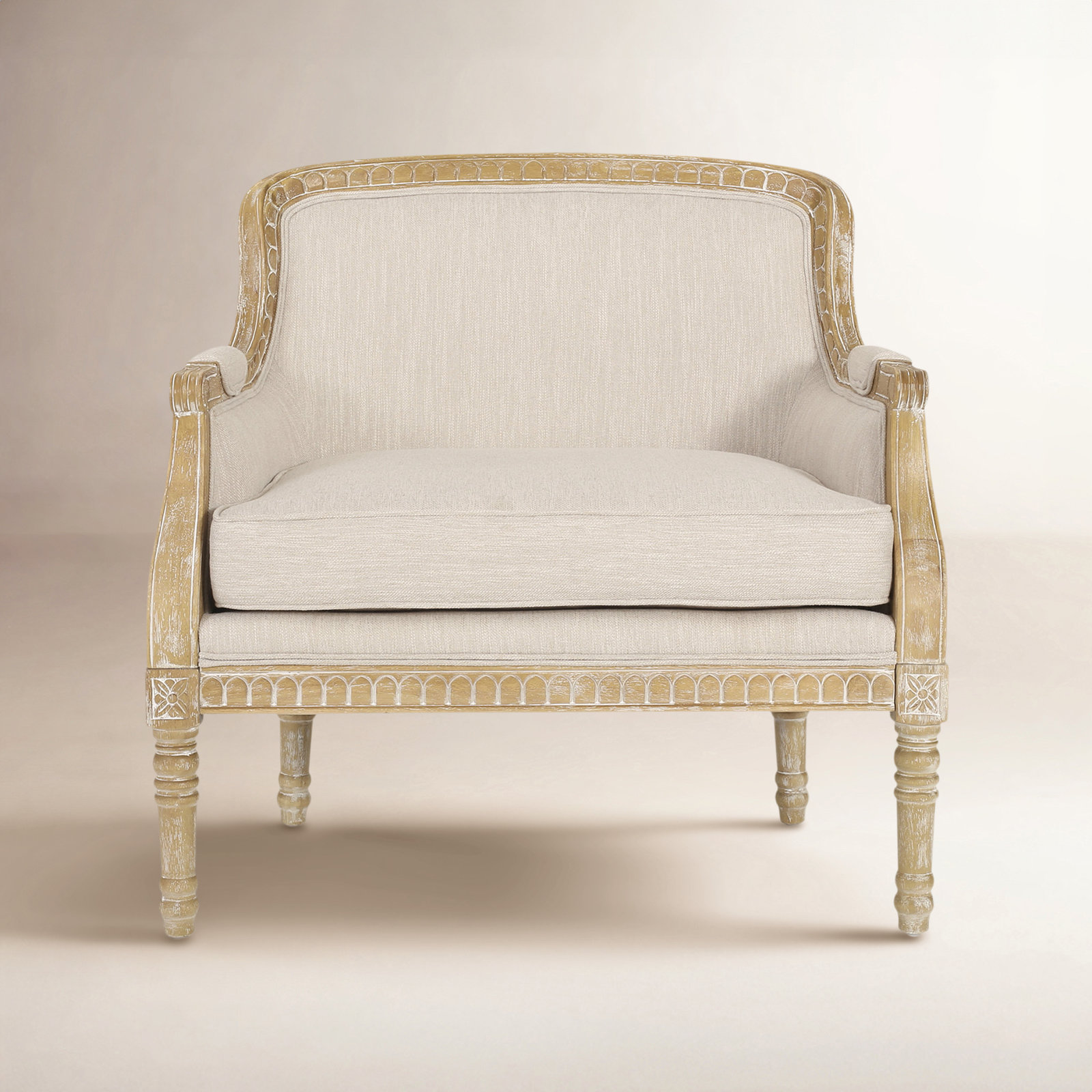 Charney Club Chair, Beige 100% Polyester