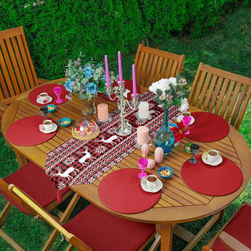 Ensemble de napperon de Noël et de fêtes 7 pièces, parfait pour les dîners de Noël, décoration de table de Noël
