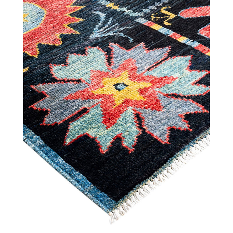 Contemporary One-of-a-Kind Rectangle 4'10" x 5' Hand Knotted Area Rug
