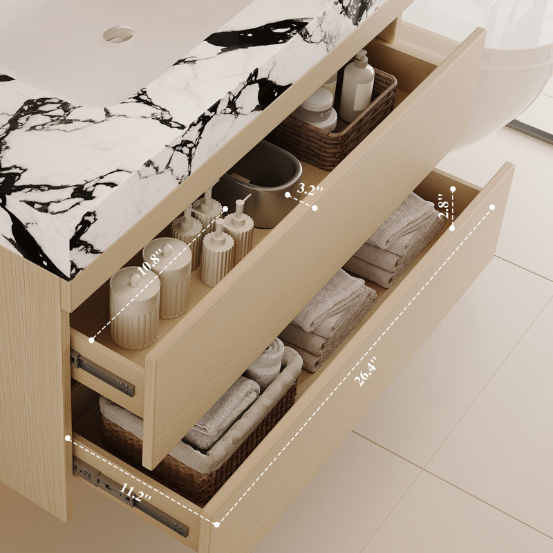 Meuble-lavabo encastré (doit inclure à la fois meuble-lavabo et lavabo)