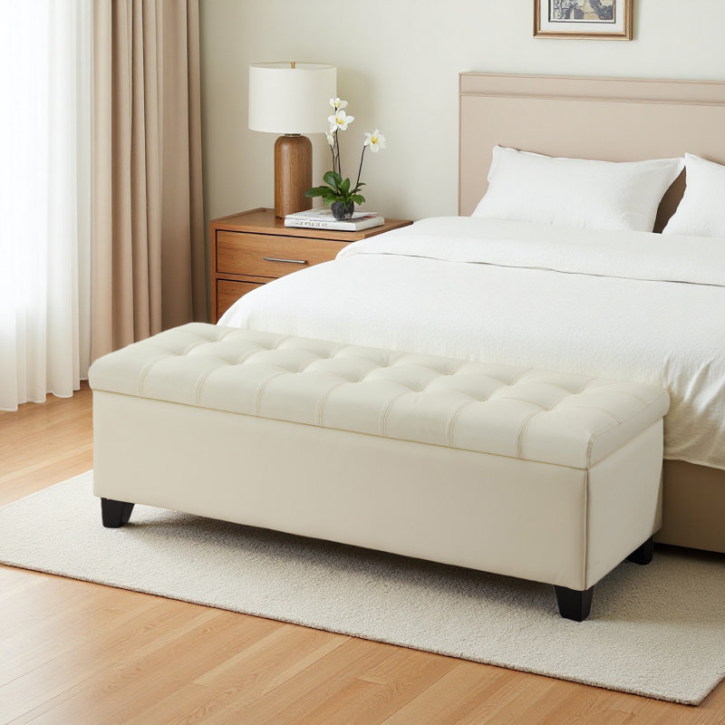 Banc de rangement capitonné l 49 po