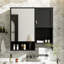 " x 28" modern wall mounted bathroom cabinet in grey, medicine storage with mirror & towel bar, space-saving design