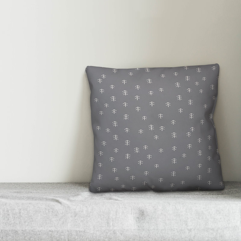 Polka Dots Reversible Throw Pillow, 20" x 20", Gray Geometric 3