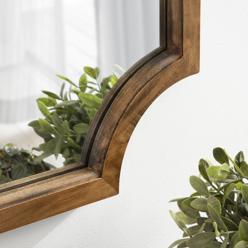 Miroir d'appoint Mertztown Glam, Brun rustique, 24 po x 24 po