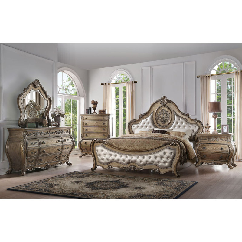 Almera Bed, Queen, Silver/Oak