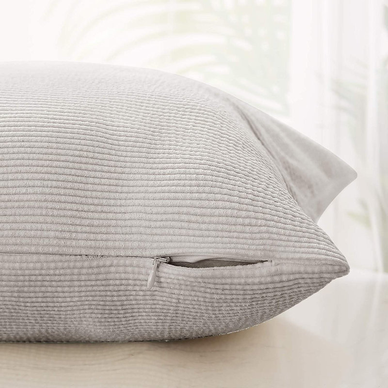  Housse de coussin carré en velours, Gris