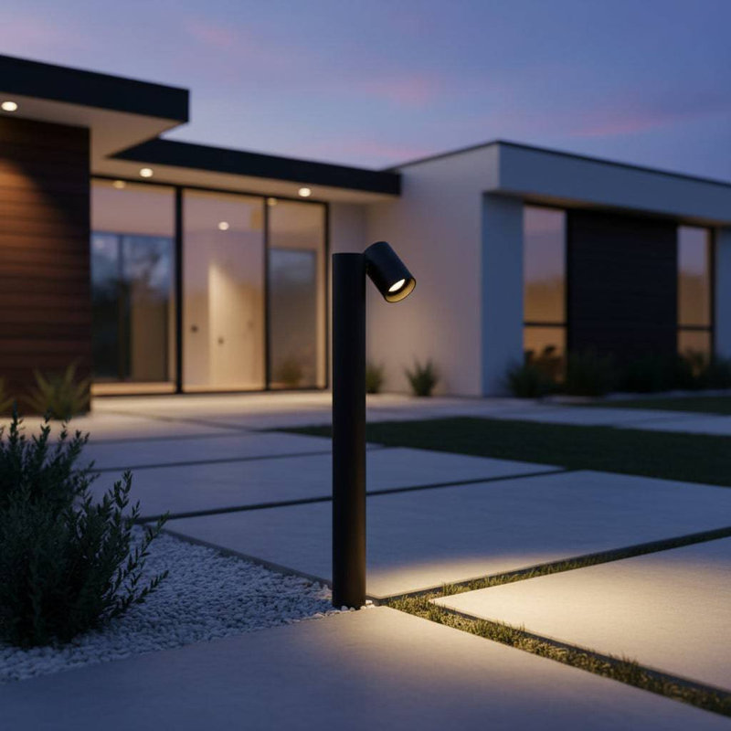 UltraBeam 6 Watt 600mm Tall Black Adjustable Outdoor Bollard Light 
