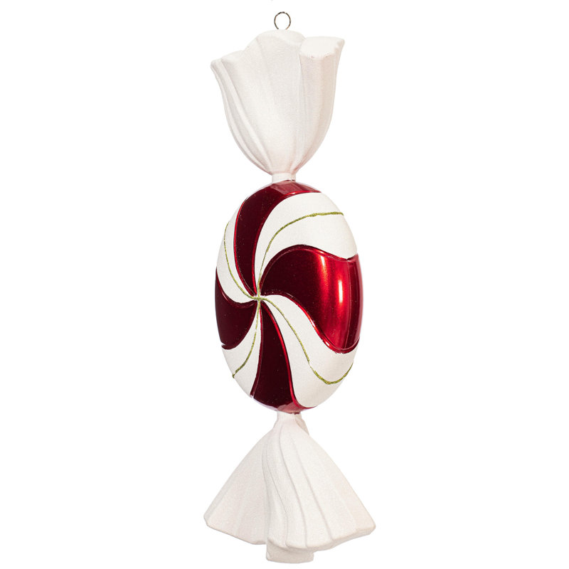 Ornement 18,5 po, Rouge / Blanc