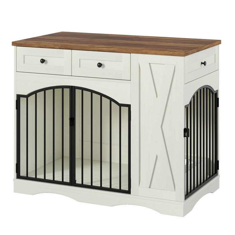 Meuble pour chien 43,3 "Farmhouse, Brun / Beige