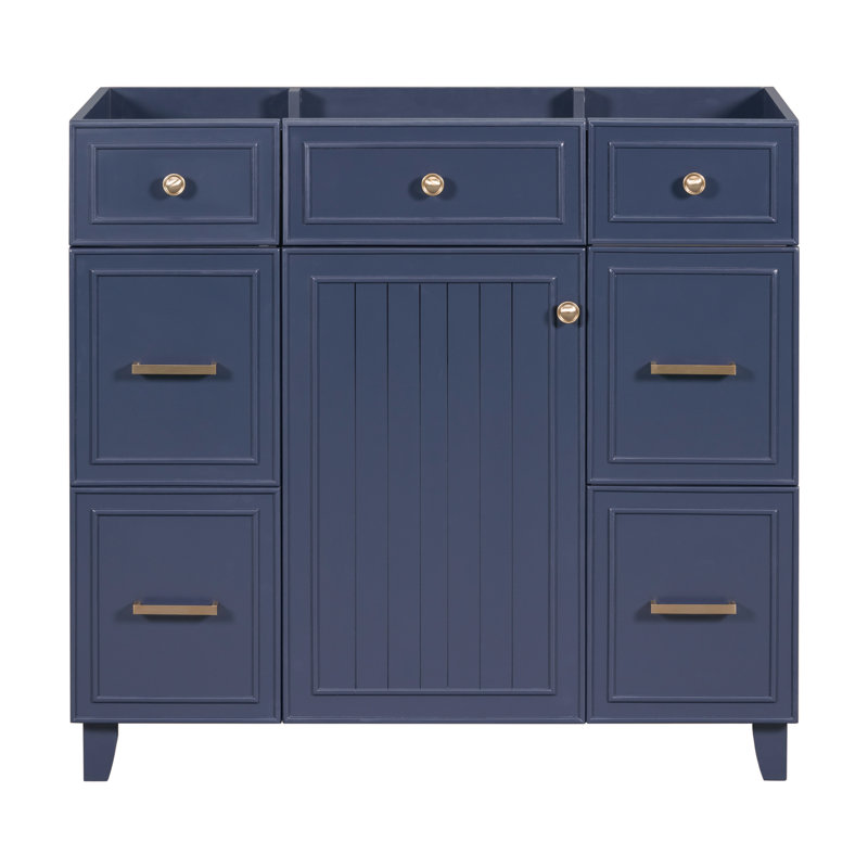 [Cabinet Only] 36" Bathroom Vanity(Sink not included), Navy Blue