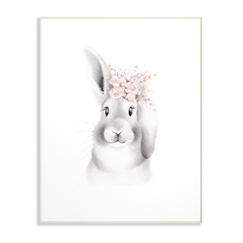 Gupton Fluffy Bunny Flowers Art, Plaque murale, H 15 po x l 10 po x P 0,5 po
