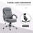 High Back Home Office Chair Executive Computer Chair With Adjustable Height, Upholstered Thick Padding Headrest And Armrest - Grey