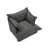 Plush Dark Gray Upholstered Chenille Accent Chair with Oversized Cloud Cushions-346721710