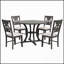Ensemble 5 pièces de table de salle à manger et de chaises rondes avec pieds de forme spéciale, dossier creux de conception exquise pour une salle à manger élégante-877709164-877709165