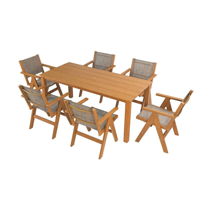 Table de salle à manger d'extérieur, Teck