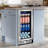 15 Inch Built-in/Freestanding Beverage Refrigerator Cooler 130 Can Beer Cooler Mini Beer Drink Fridge with Glass Door and Lock Under Counter Classic Series
