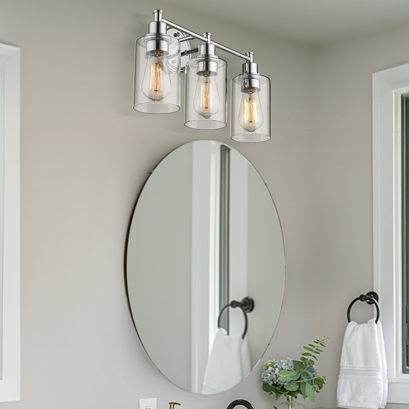 3 - Light Dimmable Vanity Light, Chrome