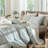 MooMee Striped Duvet Cover Set 100% Washed Cotton Linen Like Textured-115097797-112681251