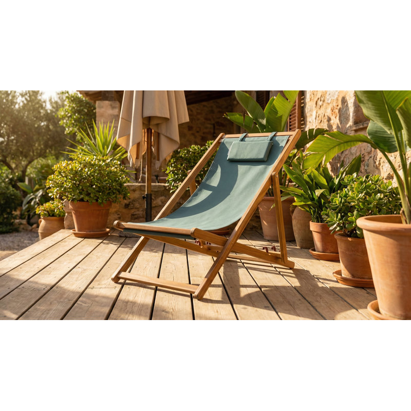 Chaise longue - vert forêt, Brun, Vert