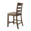 2 tabourets de comptoir rembourrés, brun, dossier, bois d'hévéa tentant, l 22,5 po x P 20 po, H 40,66 po