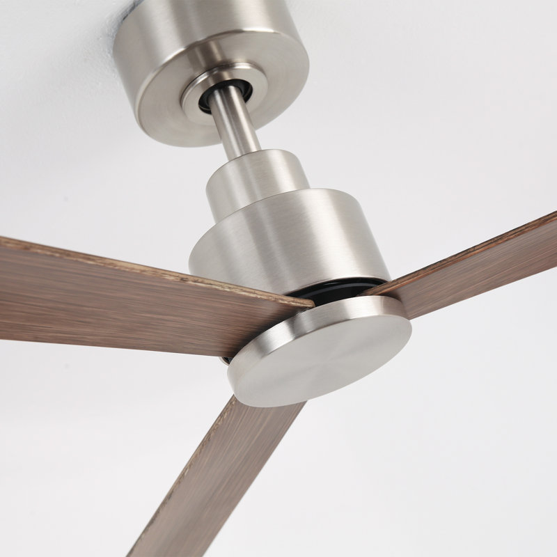 52" Kaleiyah 3 - Blade Propeller Ceiling Fan without Lights, Dark Brown Wood