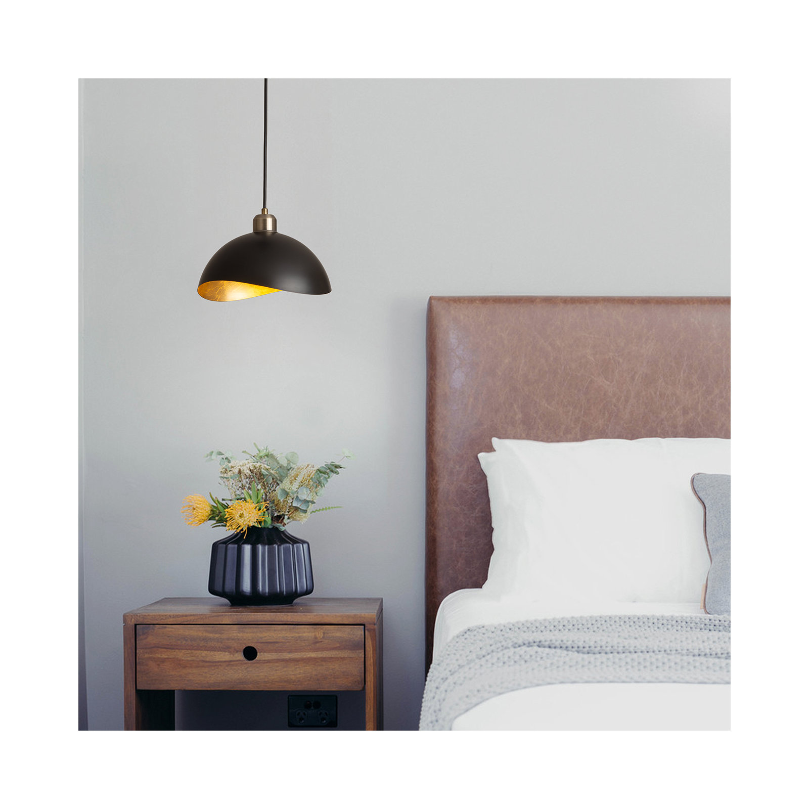 Luna Bella Pendant Light Large - Matte Black, Weathered Brass, Small