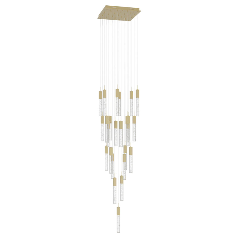 Original Glacier 41 - Light Cluster Pendant, Brushed Brass, 177" H x 28" W x 28" D