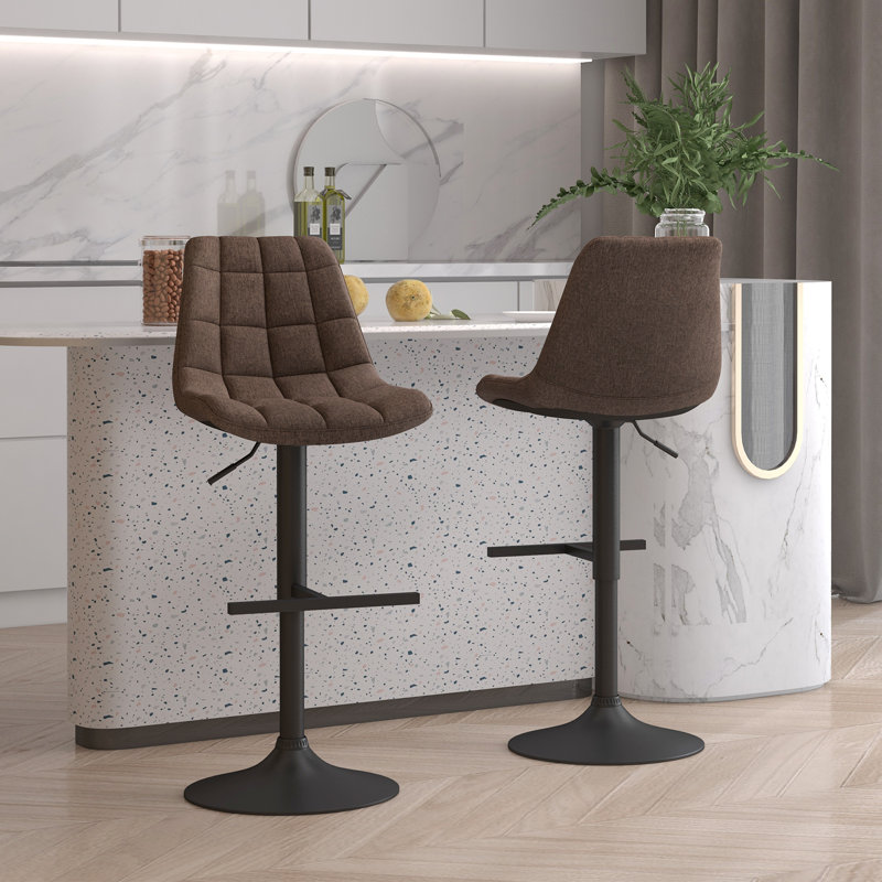 Hillingdon Swivel Upholstered Adjustable Height Bar Stool