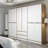Modern Wardrobe with Numerous Shelves, Dore Color, 109.4 x 81.9 x 20.5 inches | 100% Melamine Coated Particle Board, Thickness: 0.7 inches | Stylish & Functional Storage Solution for Home & Office