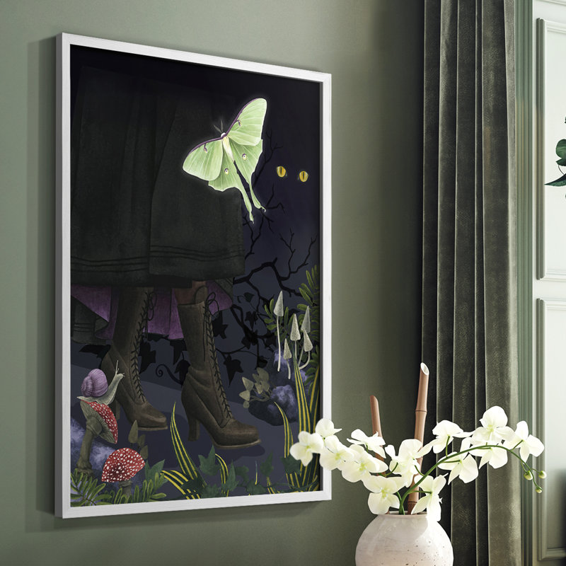 Hall Halled Forest I, reproduction encadrée - bois massif, Blanc, H 28 po x l 22 po