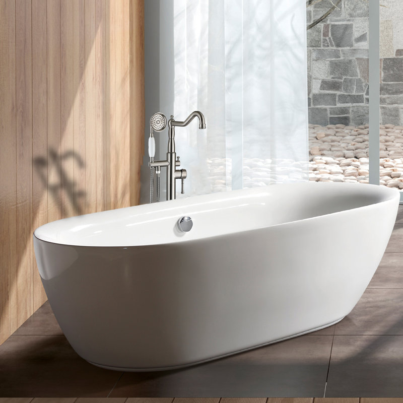 Bec de baignoire sur pied avec inverseur et douchette Lipe