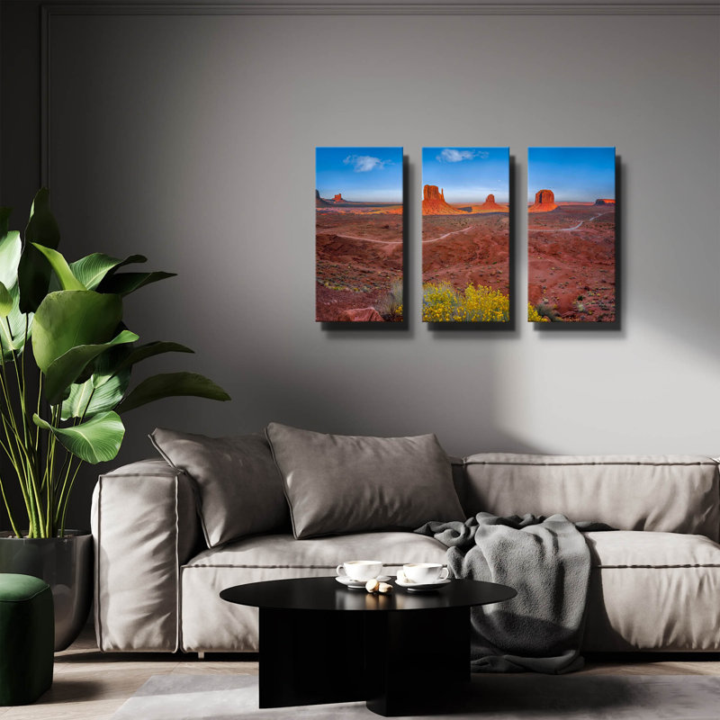 « Monument Valley » de Jonathan Ross, triptyque mural, 91,4 cm x 61 cm