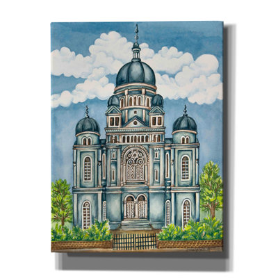 «Synagogue Lodz Extérieur» par Andrea Strongwater, art mural sur toile