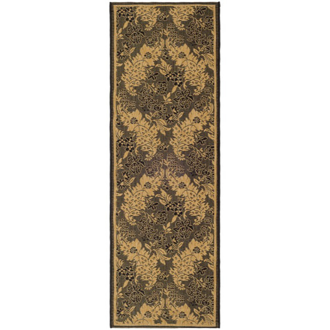 Tapis naturel / noir tissé à plat à la main Pharrell