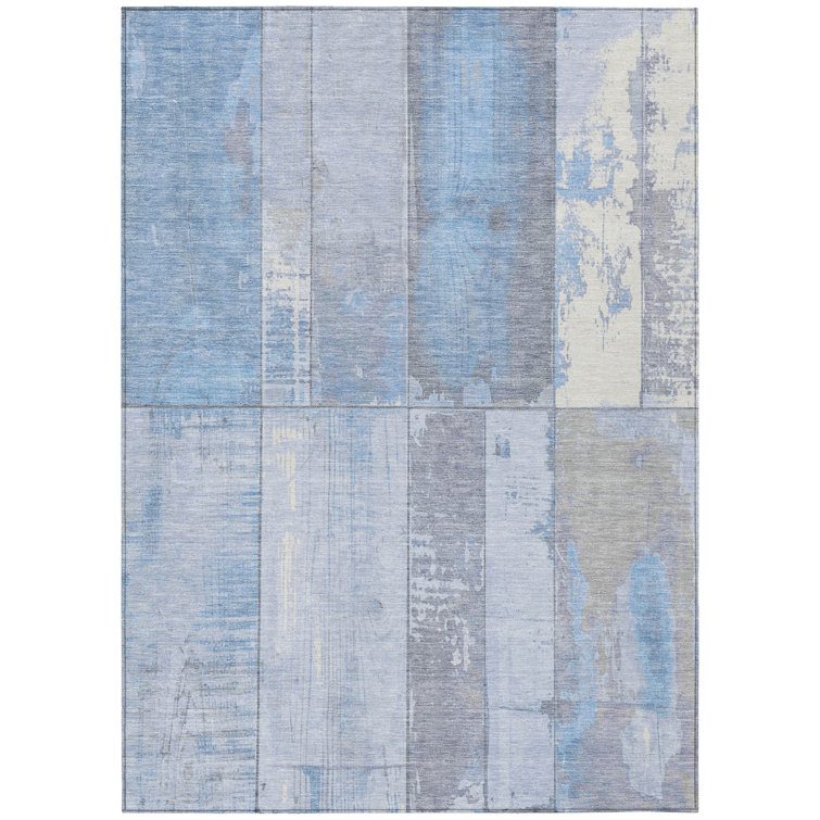 Machine Washable Indoor/Outdoor Xhevrie Sky Rug