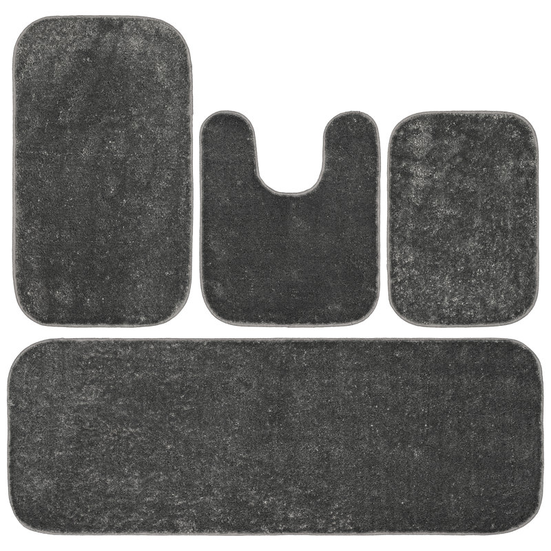 Tapis pour salle de bain Heffingen, Gris cendré uni