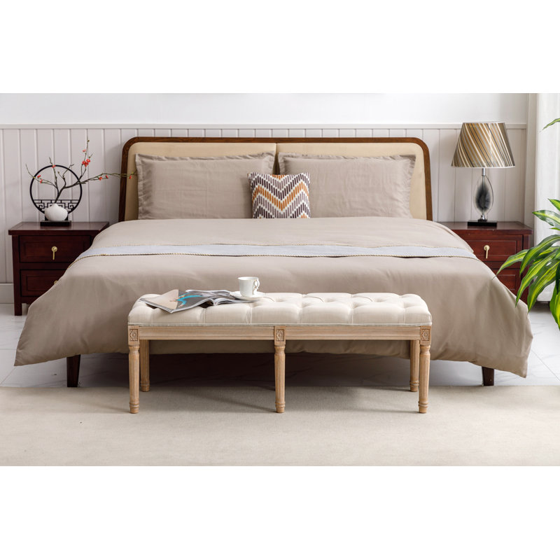 Kerman Upholstered Linen Footstool