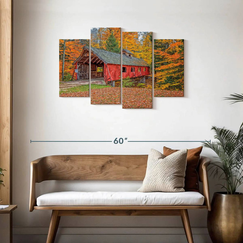 Lilie Loon Song Covered Bridge, 27" H x 43" W