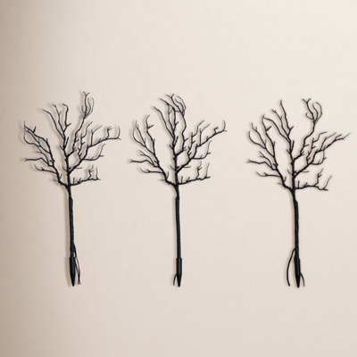 14" Pre-Lit Halloween Black Twig Branch Set