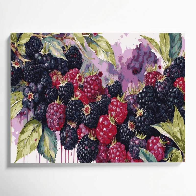 «Fruit Blackberry», art mural sur toile mauve, H 11 po x l 14 po