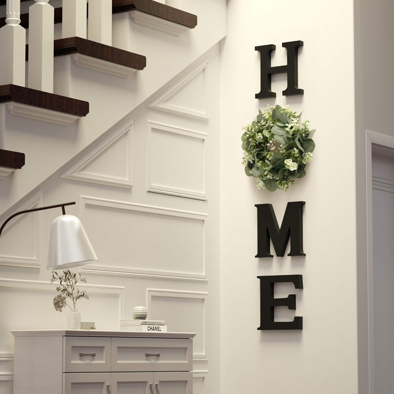 Home Wall Sign With Eucalyptus Wreath