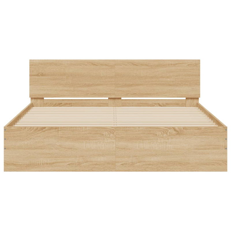 Siman Bed, EU Kingsize - 160 x 200 cm, Smoked Oak