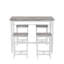 Table de salle à manger industrielle 5 pièces avec quatre tabourets de bar, en métal et en chêne blanc