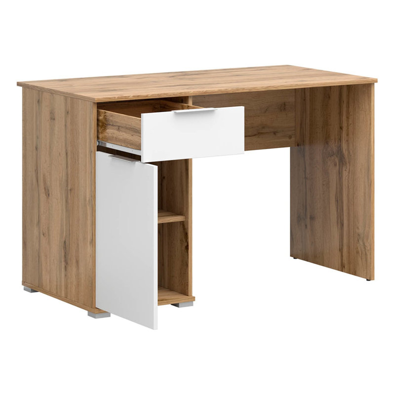 Writing Desk, Oak Wotan/White Gloss
